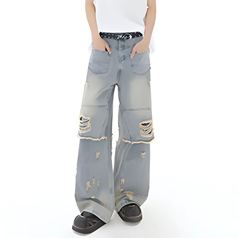 HKRXEC Jeans Men Blue-2