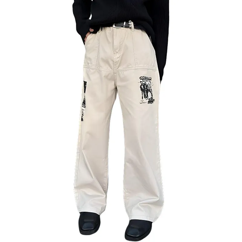 HKRXEC Cargo Pants Men Apricot-3