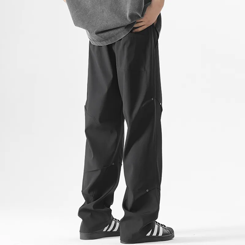 HKRXEC Casual Pants Men Black-2