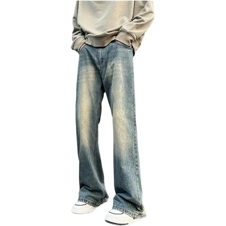 HKRXEC Jeans Men Vintage Blue-2