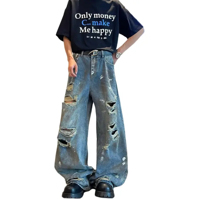 HKRXEC Jeans Men Blue-3