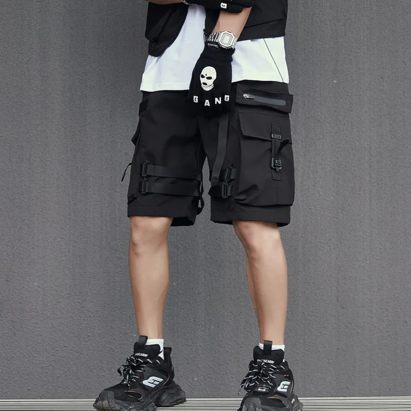 HKRXEC Cargo Shorts Unisex Black-2