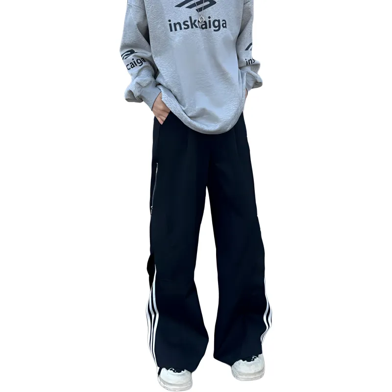 HKRXEC Casual Pants Men Black-5