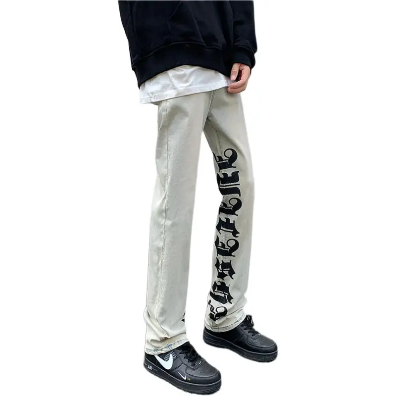 HKRXEC Jeans Men Yellow Mud-3