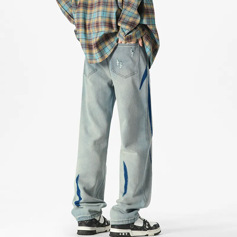 HKRXEC Jeans Men Yellow Mud-2