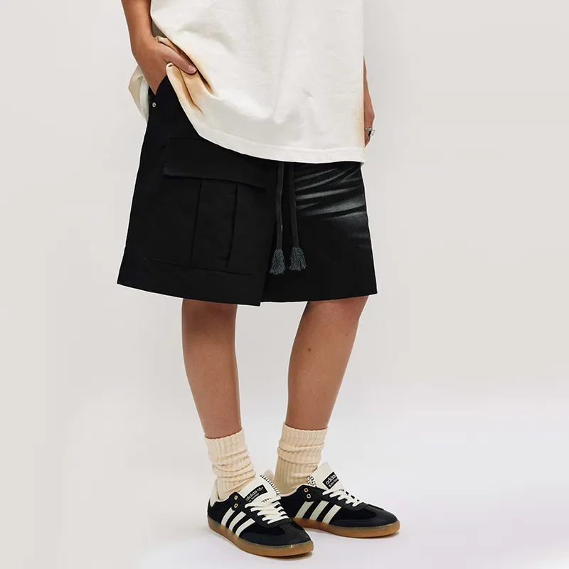 HKRXEC Casual Shorts Unisex Black-4