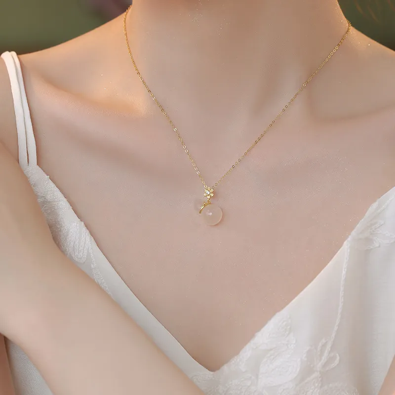 TIMEBOTTLE Chalcedony Necklaces Women's-2