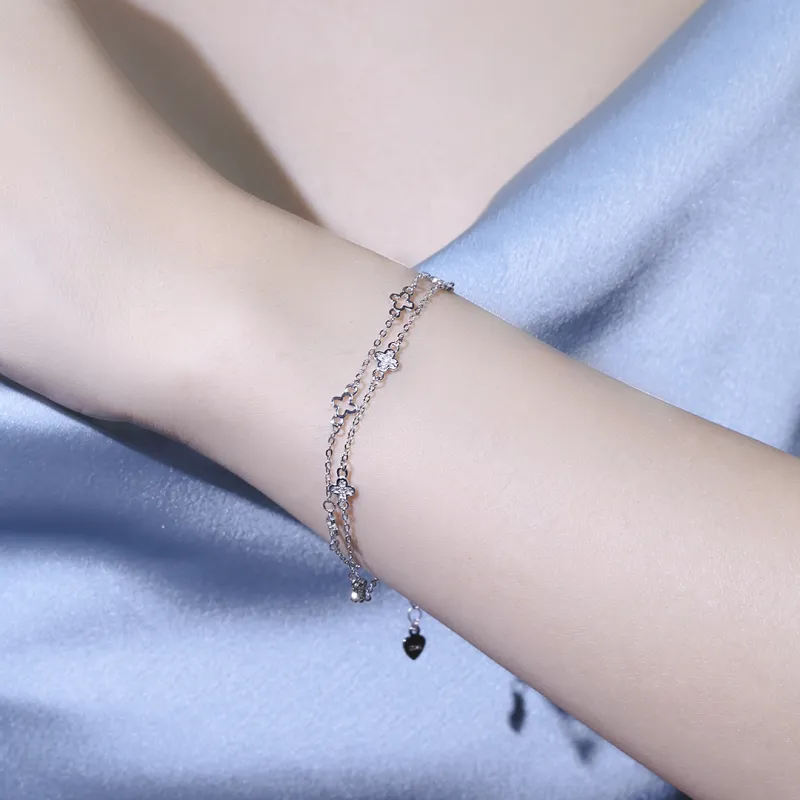 TIMEBOTTLE S925 Silver Anklet, Bracelet Women's-7