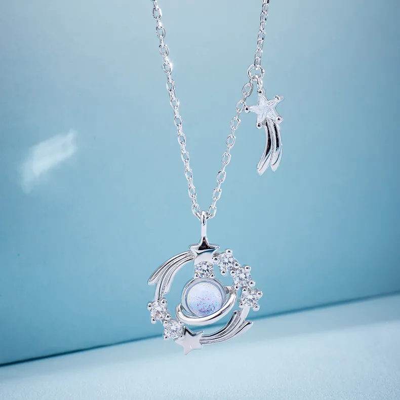 TIMEBOTTLE S925 Silver Necklaces Women's-2
