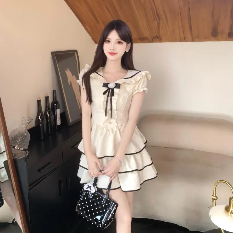 KUNZHUDAXIANG Short Sleeved Dress Women's-8