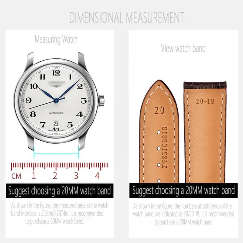 Dasuo Tissot DW, Longines, Casio, MIDO, Seiko, Omega, IWC, Cartier Compatibility Watch Band Genuine Leather Material-13