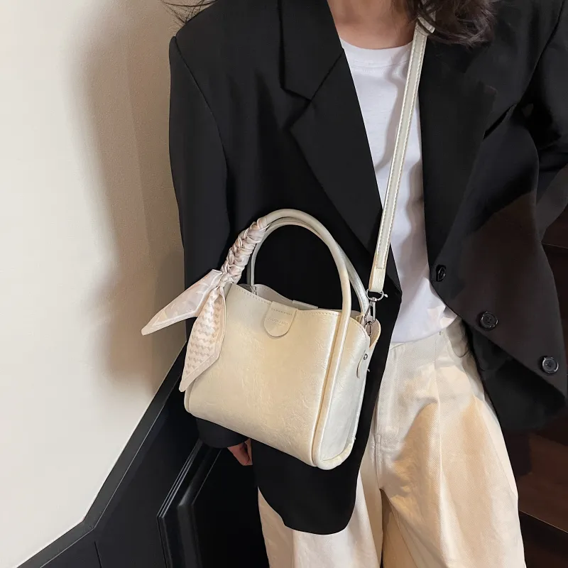 XIANGSU PU Shoulder Bag Women's White/Ecru/Black-5