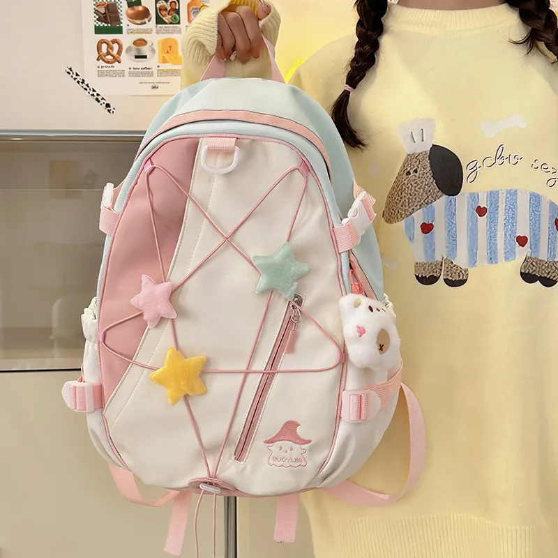 XIANGSU Nylon Backpack Large Size Unisex Multicolor-4