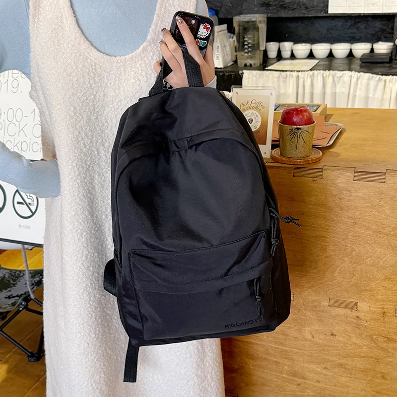 XIANGSU Nylon Fabric Backpack Unisex Brown/Blue/Black/White-13