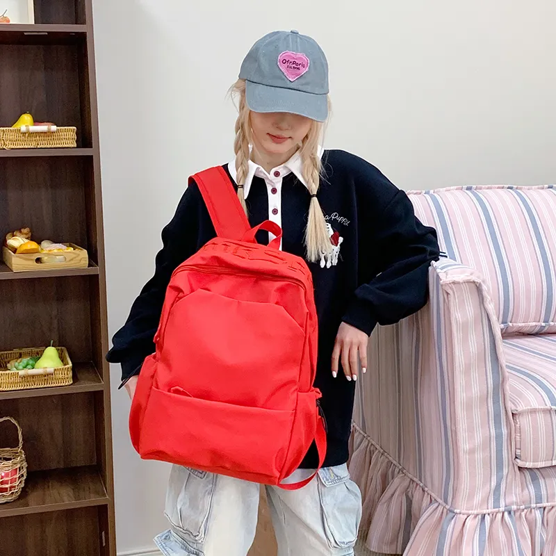 XIANGSU Nylon Backpack Regular Unisex Blue/Red/White/Black-7