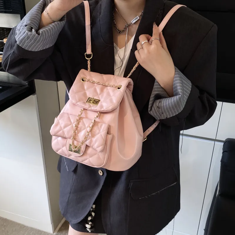XIANGSU PU Backpack Women's White/Black/Red/Pink-13