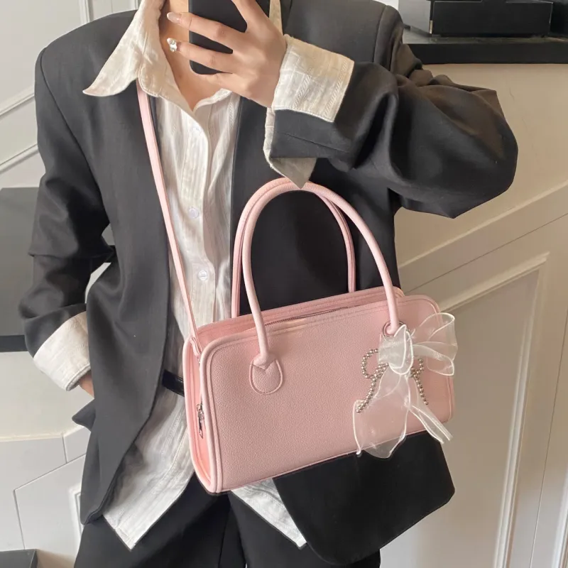 XIANGSU PU One Shoulder Handbags Women's White/Black/Yellow/Pink-23