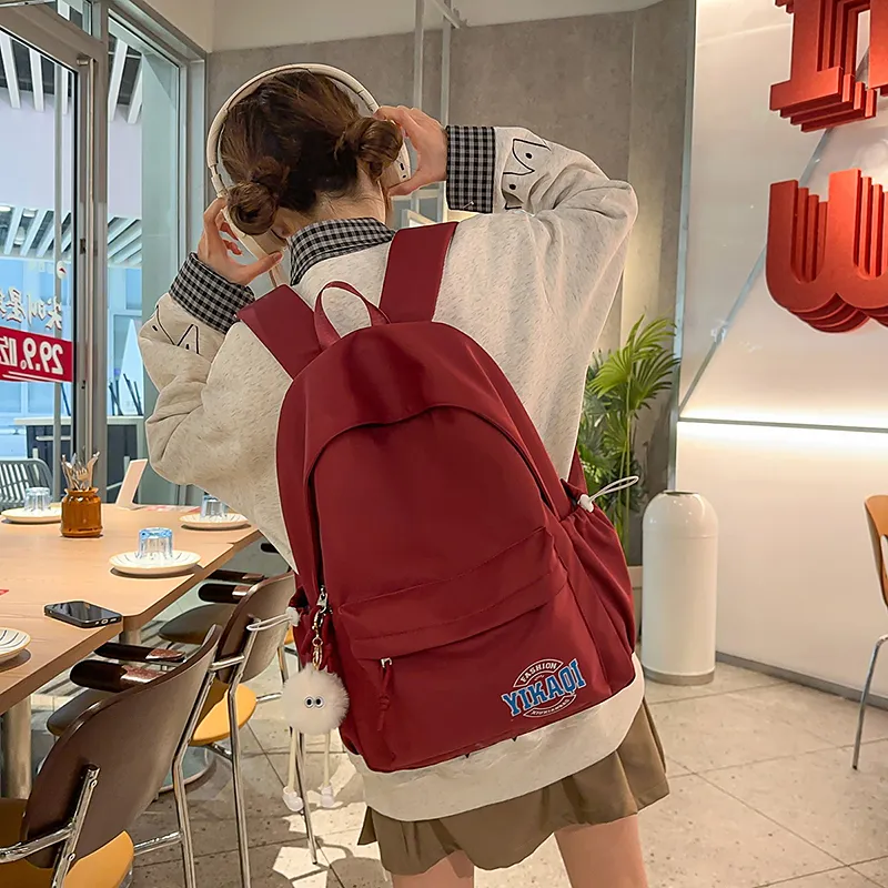 XIANGSU Nylon Backpack Unisex White/Red/Blue/Pink/Black-7