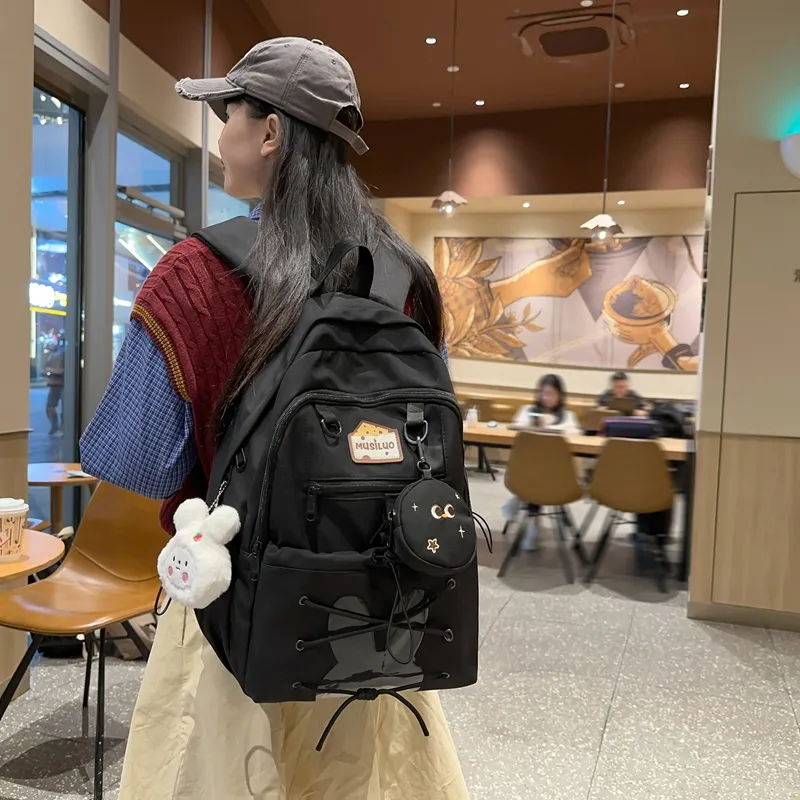 XIANGSU Nylon With PVC Backpack Women's Multicolor-28