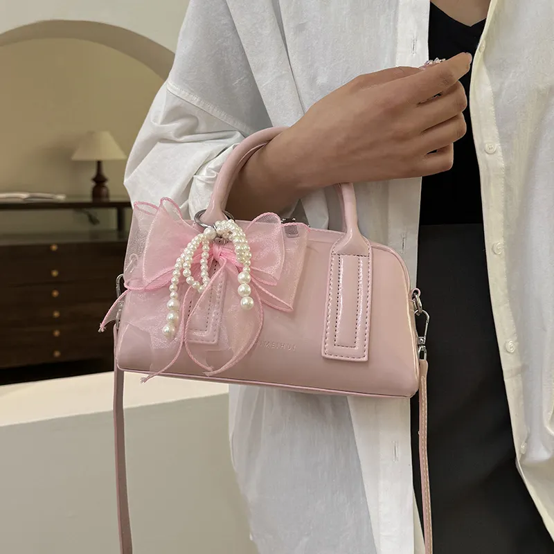 XIANGSU PU One Shoulder Handbags Women's Pink/Black/White/Silver-1