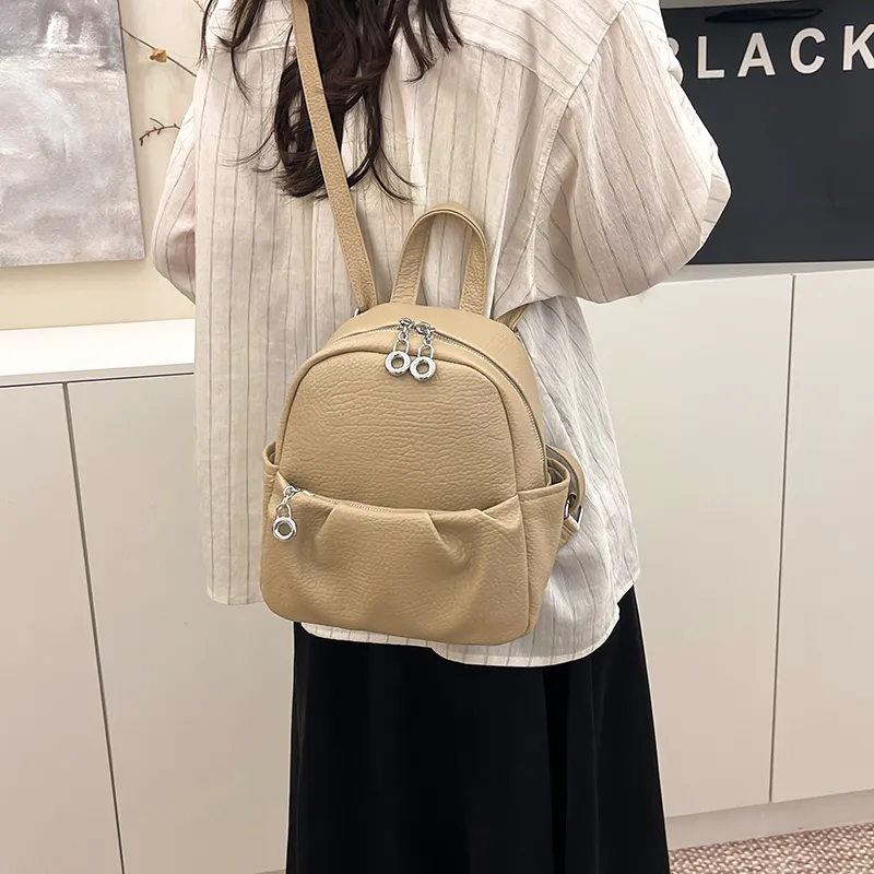 XIANGSU PU Backpack Women's Elephant Gray/Black/Khaki/Ecru-20