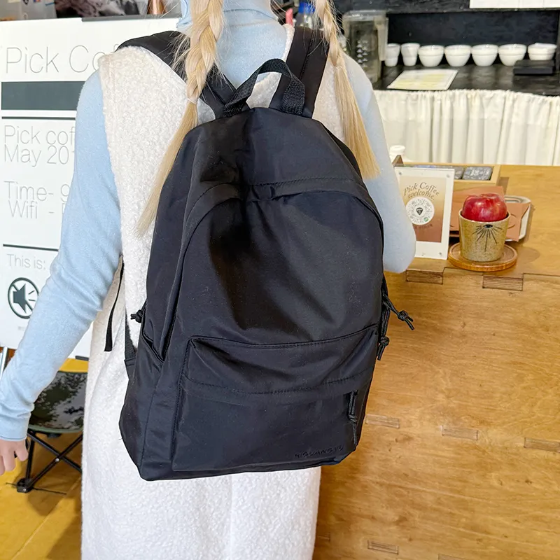 XIANGSU Nylon Fabric Backpack Unisex Brown/Blue/Black/White-15