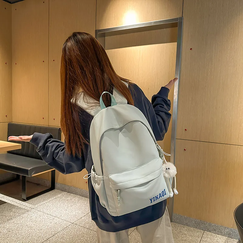 XIANGSU Nylon Backpack Unisex White/Red/Blue/Pink/Black-11