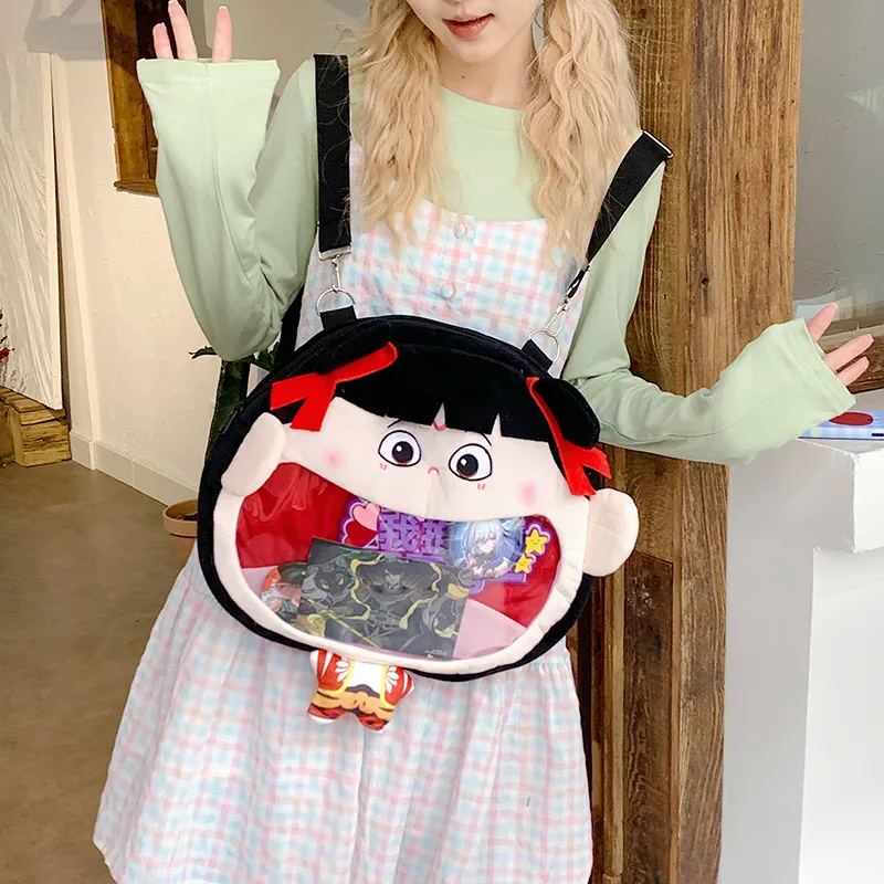 XIANGSU Plush Backpack Unisex Red-1