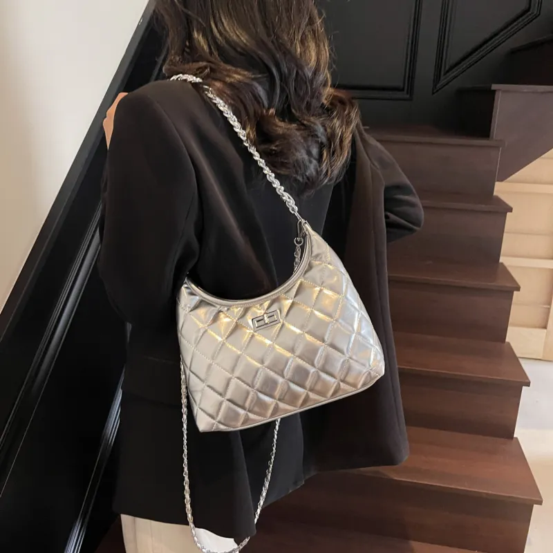 XIANGSU PU Shoulder Bag Women's Ecru/Silver/Black/Blue/Pink-10