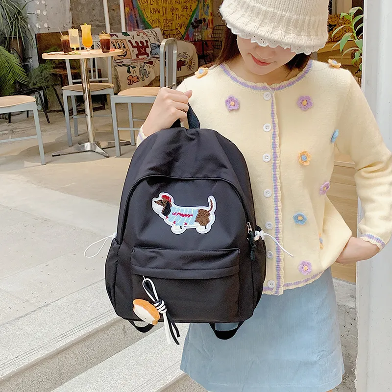 XIANGSU Nylon Fabric Backpack Unisex Multicolor-10