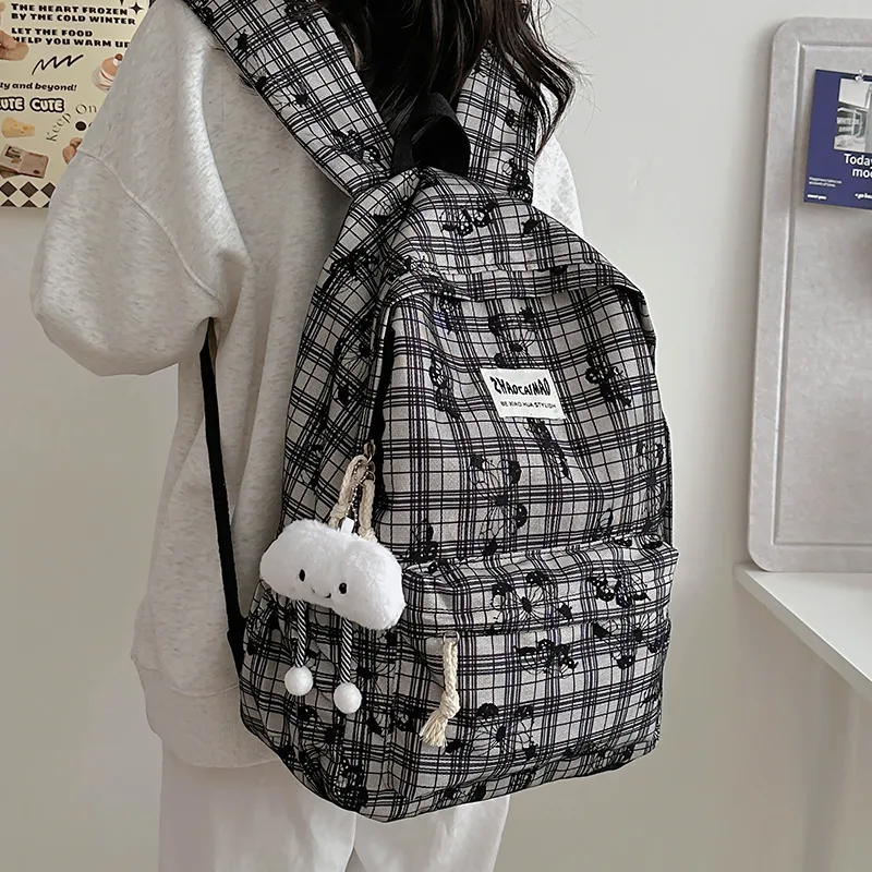 XIANGSU Polyester Backpack Women's Blue/White/Black-14