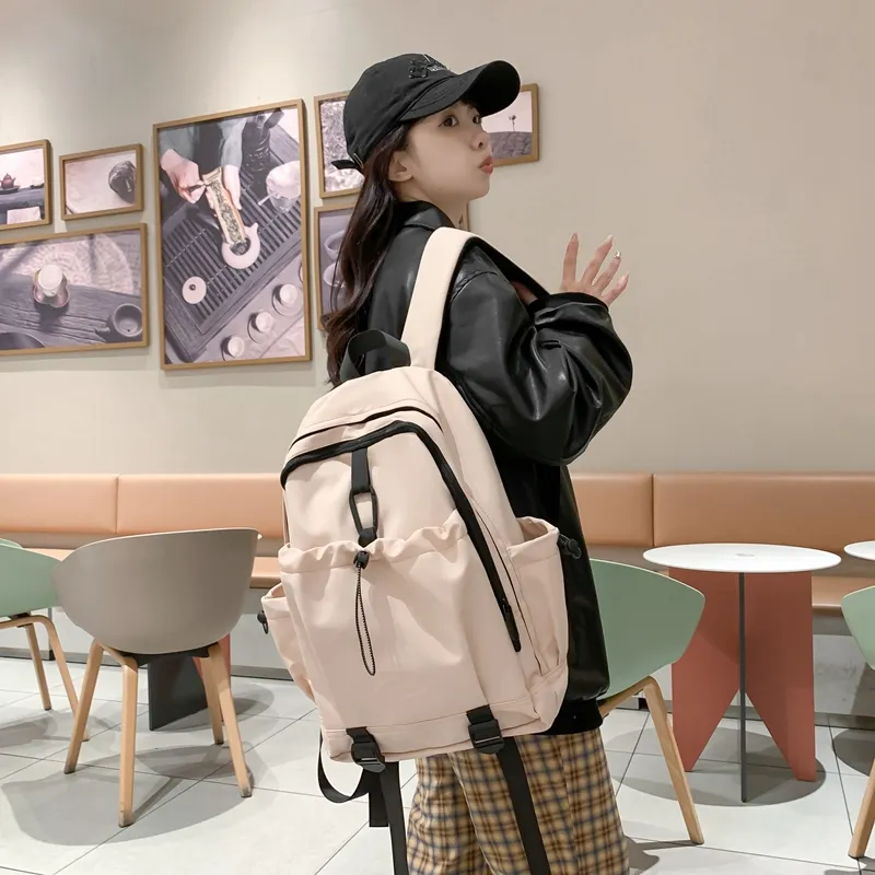 XIANGSU Nylon Backpack Unisex Red/Pink White/Black-7