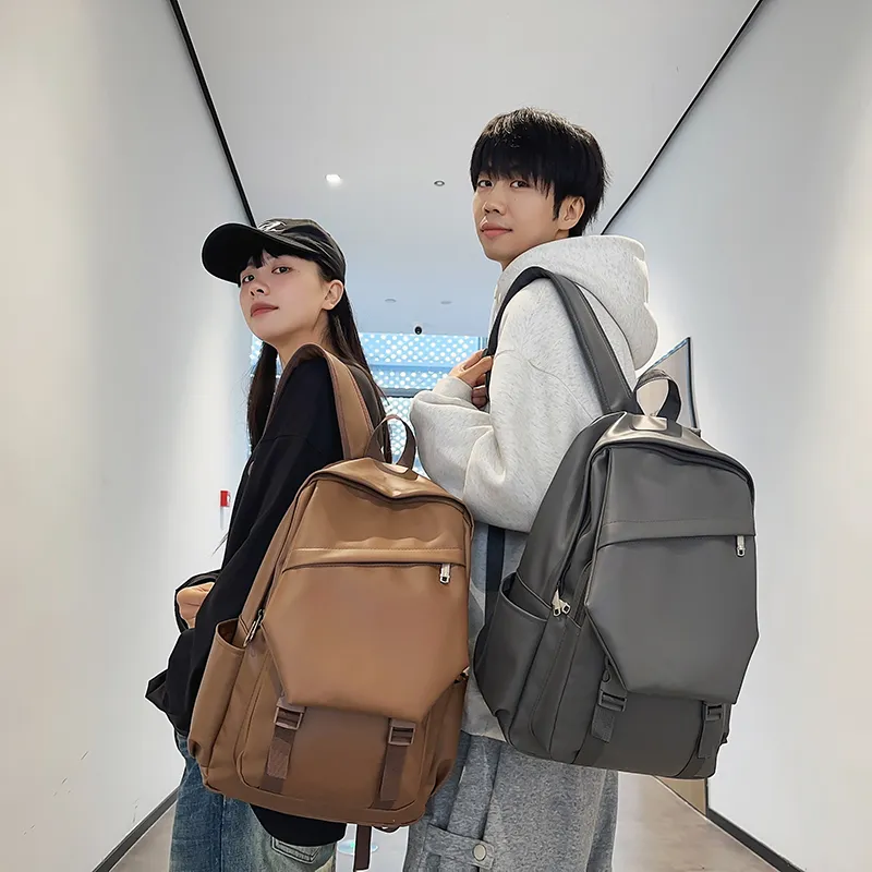 XIANGSU PU Backpack Unisex White/Black/Gray/Brown-20