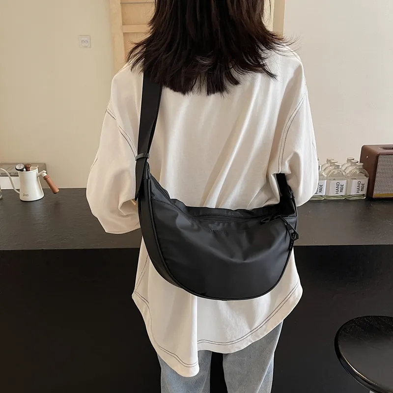 XIANGSU Fabric Shoulder Bag Women's Black-9
