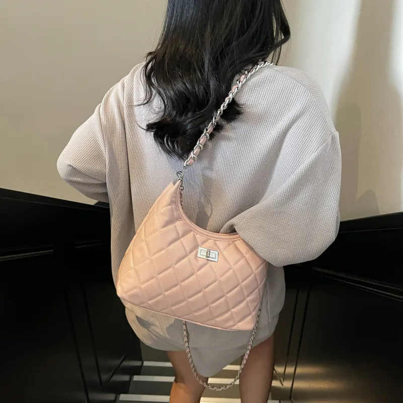 XIANGSU PU Shoulder Bag Women's Ecru/Silver/Black/Blue/Pink-29