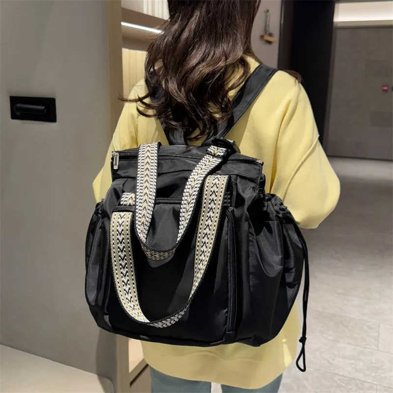 XIANGSU Oxford Backpack Women's Mocha Gray/Black-7