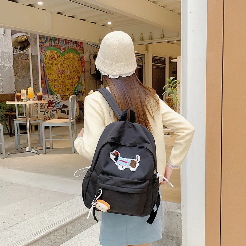 XIANGSU Nylon Fabric Backpack Unisex Multicolor-8