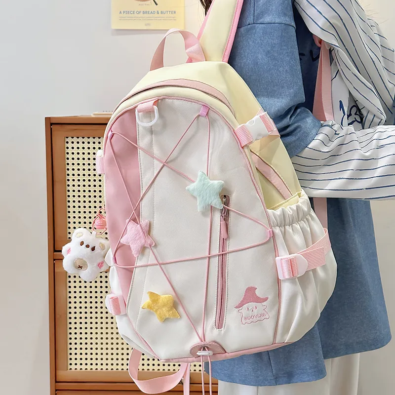 XIANGSU Nylon Backpack Large Size Unisex Multicolor-9