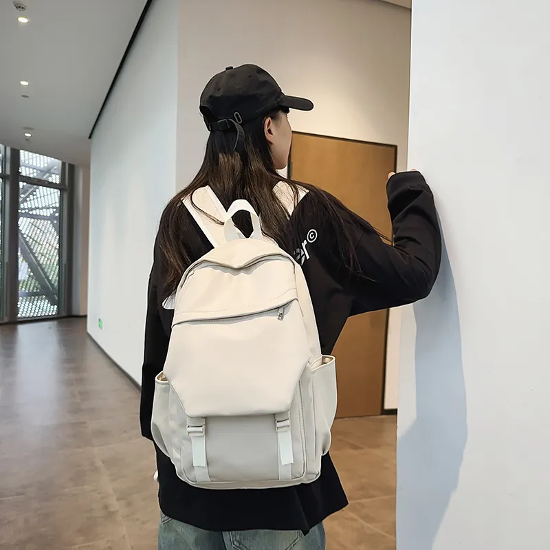 XIANGSU PU Backpack Unisex White/Black/Gray/Brown-3