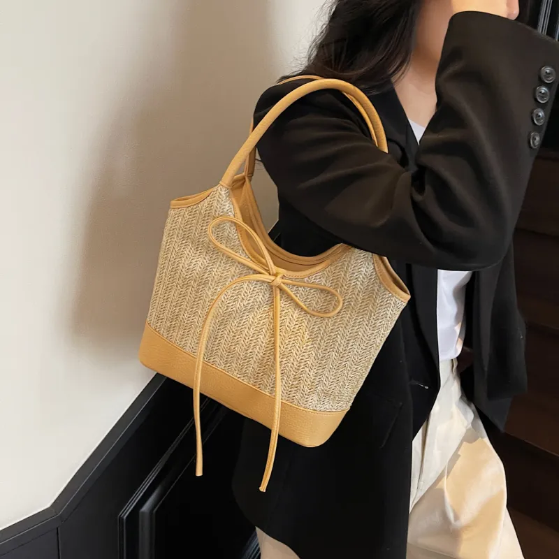 XIANGSU Straw Woven Shoulder Bag Women's Multicolor-13