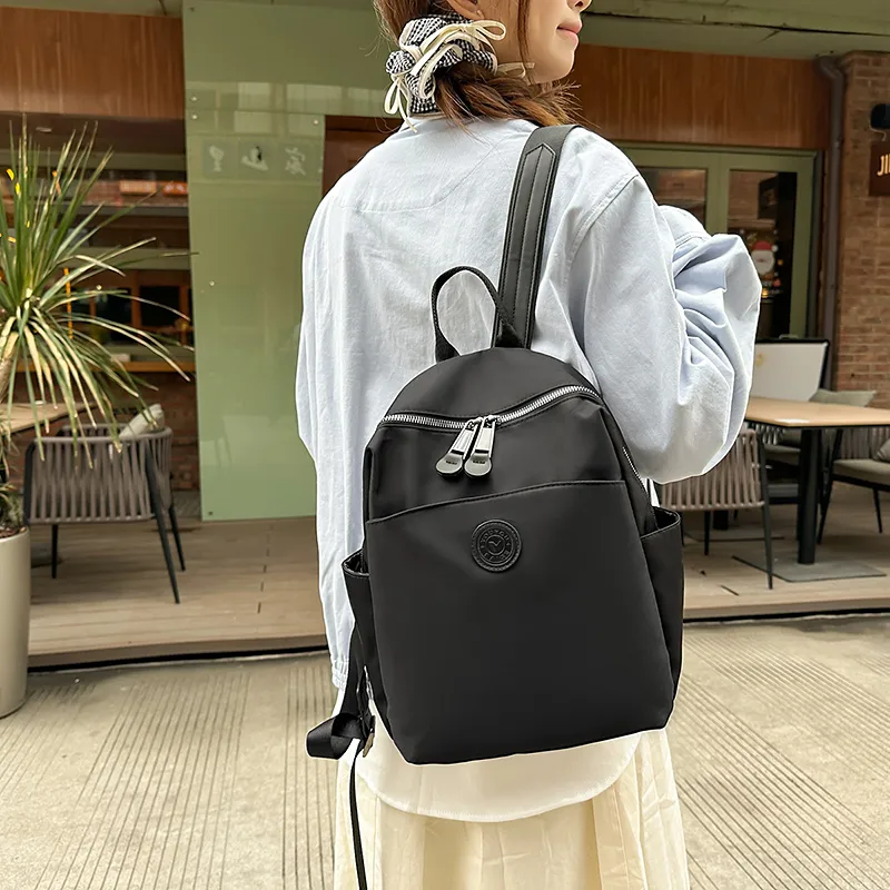 XIANGSU Nylon Backpack Small Size Unisex Coffee/Gray/Black-13