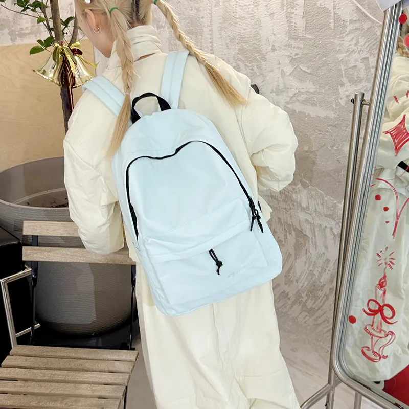 XIANGSU Nylon Fabric Backpack Unisex Brown/Blue/Black/White-9