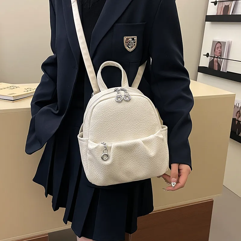 XIANGSU PU Backpack Women's Elephant Gray/Black/Khaki/Ecru-27
