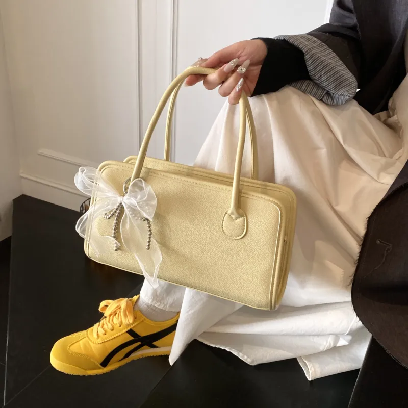 XIANGSU PU One Shoulder Handbags Women's White/Black/Yellow/Pink-15