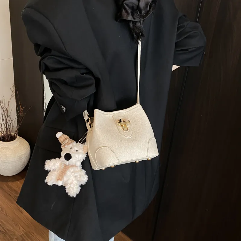 XIANGSU PU Crossbody One Shoulder Handbag Women's White/Black/Yellow/Blue-1
