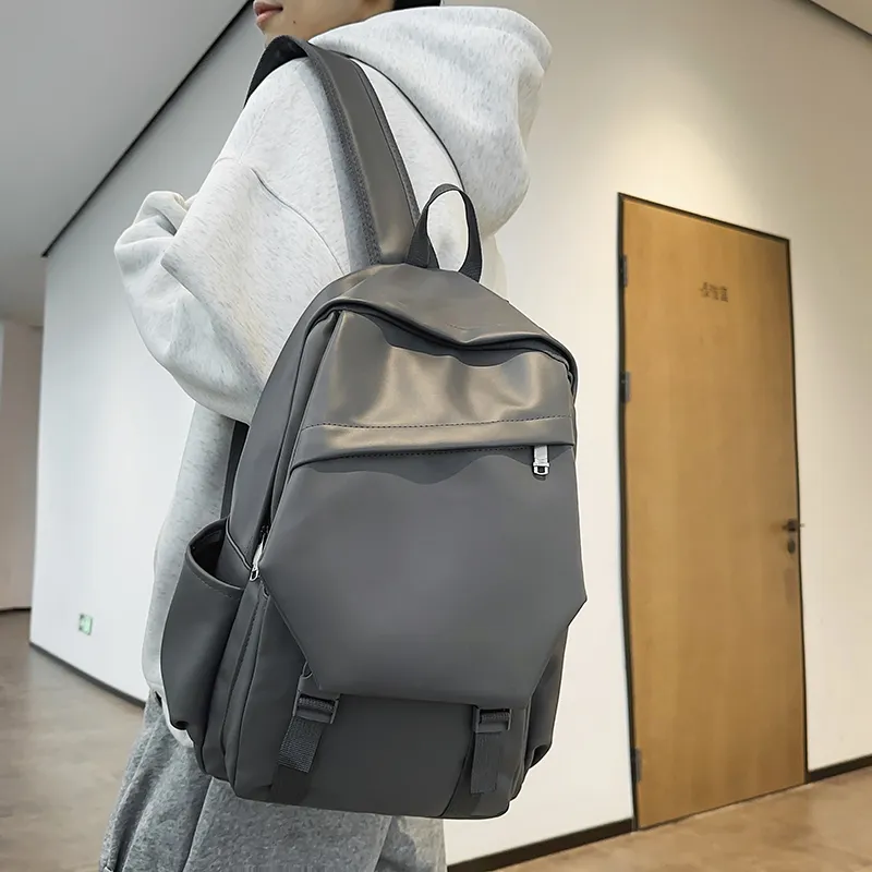 XIANGSU PU Backpack Unisex White/Black/Gray/Brown-17