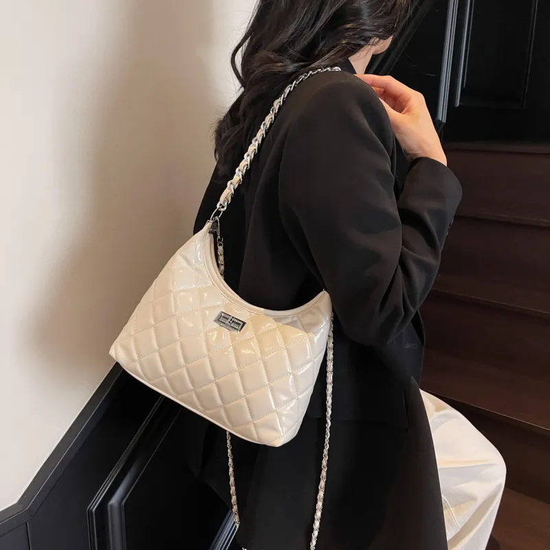 XIANGSU PU Shoulder Bag Women's Ecru/Silver/Black/Blue/Pink-1