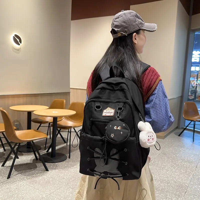 XIANGSU Nylon With PVC Backpack Women's Multicolor-25