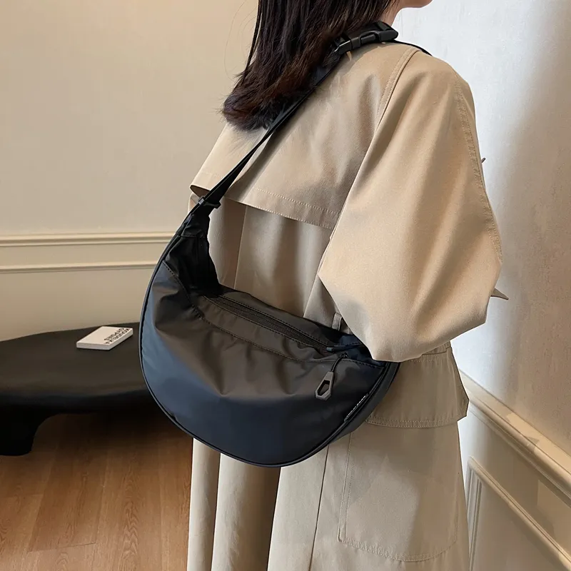 XIANGSU Fabric Shoulder Bag Women's Black-3