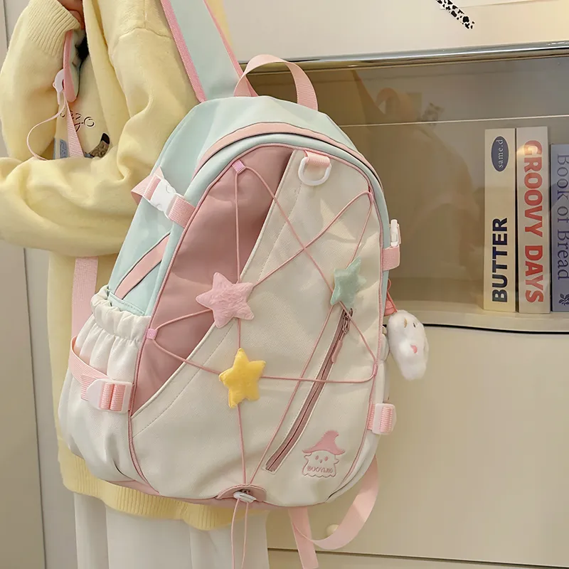 XIANGSU Nylon Backpack Large Size Unisex Multicolor-3